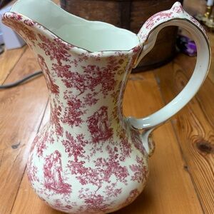 Vintage formalities by Baum brothers red and cream pitcher